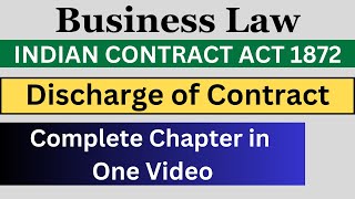 Indian Contract Act 1872  Discharge of Contract Complete Chapter  Business Laws [upl. by Esilec988]