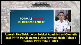 Apakah Tidak Lolos Administrasi Otomatis Jadi PPPK Paruh Waktu amp Formasi Habis Tahap 1 PPPK 2024 [upl. by Jankell]