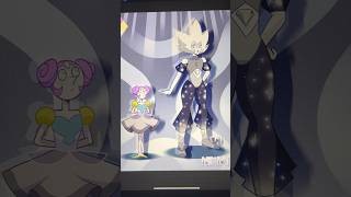 A year later  White Diamond AU  White and Pearl  Timelapse art whitediamond procreate gem [upl. by Ahtnicaj]