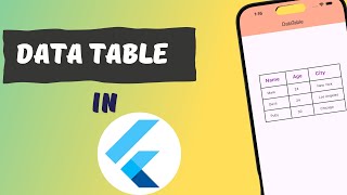 How to Create Table in Flutter  Datatable in Flutter [upl. by Ardnauqal149]