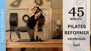 FULL BODY PILATES REFORMER  45 Min  Intermediate Level  Prop Ball [upl. by Fi]