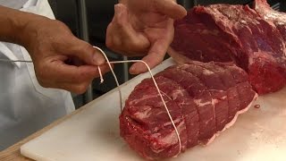 DIY Butcher Skills How to tie a Butchers Knot for Beef Roasts [upl. by Bennion]