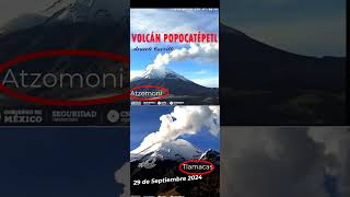 Actividad del Popocatépetl este 29 de Septiembre 2024 observado por diferentes camarasshorts [upl. by Tini]