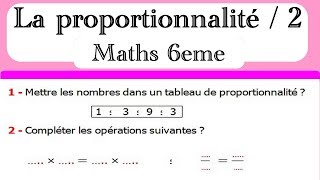 Maths 6ème  La proportionnalité 2 Exercice 7 [upl. by Yager]