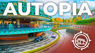 🇫🇷 DISNEYLAND PARIS Autopia  Attraction Walkthrough 4K [upl. by Aivatnahs899]