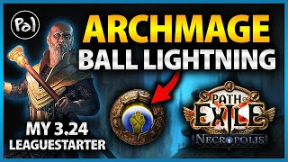 PoE 324 Archmage Ball Lightning Hierophant  My Leaguestarter for Necropolis Full Build Guide [upl. by Acacia82]