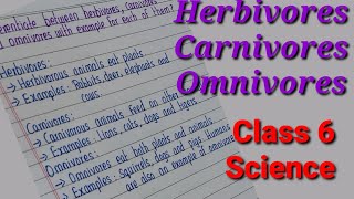 Differentiate Herbivores Carnivores amp Omnivores  6thscience  importantquestions 6thstandard [upl. by Aihsile604]