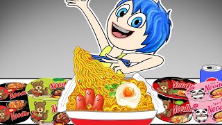 Inside Out 2  Joy Cooking Spicy Noodes  ASMR  Mukbang Animation [upl. by Novia]