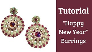 Tutorial perline orecchini quotHappy New Yearquot  Beading Tutorial quotHappy New Yearquot earrings [upl. by Solracsiul837]