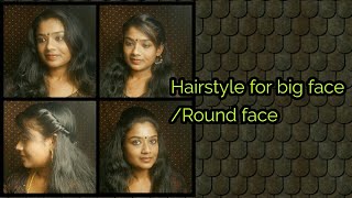 Hairstyle for big faceRound facePuff styleHairstyle trickDisha [upl. by Reffotsirhc]