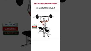 SEATED BAR FRONT PRESS shoulderworkout shortvideo shortsviral viralshorts workoutshorts [upl. by Ebaj192]