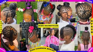 50 Kids Hairstyles for Girls kids Cornrow Braids Hairstyles kids Natural braids hairstyle Hairdo [upl. by Ivanah]