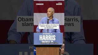 Obama rallies for Harris slams Trumps views on freedom [upl. by Itram606]