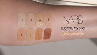 JUST SWATCHES  Nars Radiant Creamy Concealer 8 Shades [upl. by Senn]