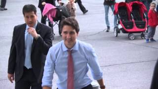 Exclusive Justin Trudeau arrives at The Peace Tower in Ottawa [upl. by Attevad]