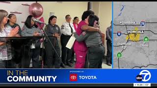 Pomona Police Department makes Breast Cancer Pink Patch Project Donation to Pomona Valley Hospital [upl. by Clement]