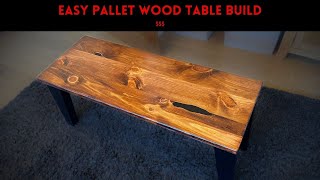 DIY Pallet Wood Coffee Table Tutorial  How to Make a Rustic Wooden Table Pallet Wood Projects [upl. by Yeliab]