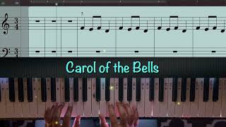 Carol of the Bells with lyrics  Sheet Music  Piano [upl. by Ahsitnauq]