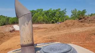 Mixing some bentonite clay to modify soil for retention pond with Caterpillar RM500 reclaimer [upl. by Arba]