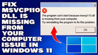 How To Fix Msvcp110dll Is Missing From Your Computer Issue in Windows 1011 Solution [upl. by Uile415]