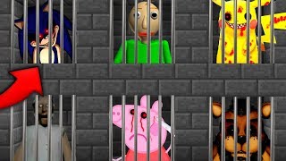 ENCIERRAN EN LA CARCEL A LOS CREEPYPASTAS 👮🚓 SONICEXE LA CERDAEXE BALDIEXE EN MINECRAFT [upl. by Yelena]