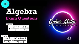 Grade 10 Algebra Fractions Lesson 4 Examination Questions [upl. by Donelle]