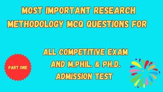 Research Methodology MCQ for Competitive Exam [upl. by Standice]