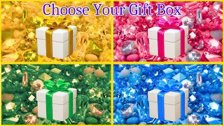 Choose Your Gift From 4 💝💝💝🤮 Gift Box Challenge  Gold Pink Green amp Blue [upl. by Nima]