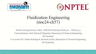 NPTELFluidization Engineering July  2024 Problem solving session Week3 [upl. by Renaud380]