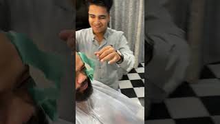 Man gets his whole face and ears waxed during his first haircut in the UAE [upl. by Brag841]