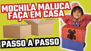 COMO FAZER MOCHILA MALUCA COM PAPELÃO ARTESANATO CRIATIVO Diy tutorial mochila maluca linda [upl. by Fulmis316]