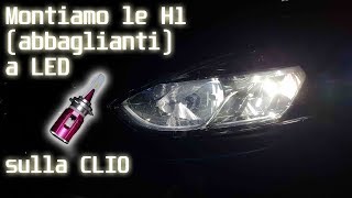 Montaggio e test su strada abbaglianti H1 a LED sulla Renault Clio 4 [upl. by Leizar765]