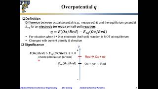 Electrochem Eng L0306 Definition of overpotential for an electrode reaction [upl. by Soisanahta]