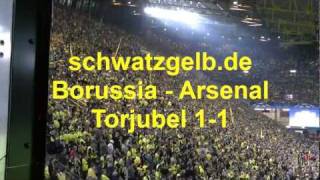 Borussia Dortmund  Arsenal Torjubel 11 Westfalenstadion schwatzgelbdevideo Atmosphere Stimmung BVB [upl. by Laenej]