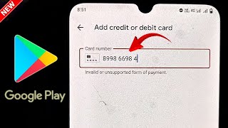 Invalid or Unsupported Form of Payment  Playstore Invalid Or Unsupported Form Of Payment Problem [upl. by Alle881]