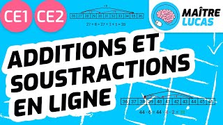 Additions et soustractions en ligne en appui sur les dizaines entières CE1  CE2  Cycle 2  Maths [upl. by Leamsi]