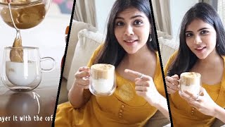 Kalyani Priyadarshan Dalgona Coffee with Nescafe Sunrise  Marakkar Maanaadu heroCelebrity Mirror [upl. by Kimura]