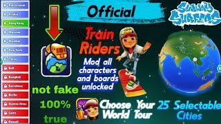 Subway Surfers Train Riders World Map unlocked Mod unlocked all characters and boards [upl. by Harcourt]