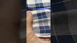 Beautiful linen fabric count 60lea check and strip fabric whats app 7004199210 [upl. by Aronael]