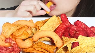 7 DIFFERENT CHIPS ASMR  HOT CHEETOS  LAYS CHIPS  DORITOS  CRUNCHY SOUNDS  NO TALKING [upl. by Akselaw374]