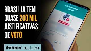 TSE CONTABILIZA QUASE 200 MIL JUSTIFICATIVAS DE VOTO NA MANHÃ DESTE DOMINGO [upl. by Sonitnatsnok236]