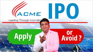 ACME Solar IPO Review  Apply or Avoid  ACME Solar Holdings IPO [upl. by Jesus]