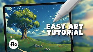 Landscape Painting for BEGINNERS in Procreate  Easy Tutorial [upl. by Roxi]