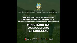 LISTA PROVISÓRIA DAS CANDIDATURAS MINISTÉRIO DA AGRICULTURA E FLORESTAS florestas agricultura [upl. by Rue168]