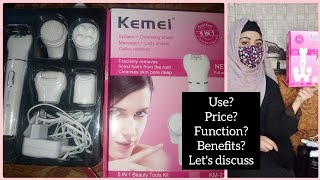 Kemei facial massager  5 in 1 beauty massager  Review  worth buying or not [upl. by Godard]