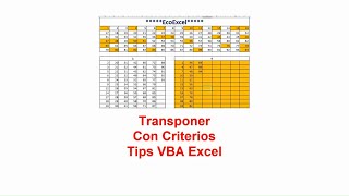 Transponer con Criterios VBA [upl. by Sholes]