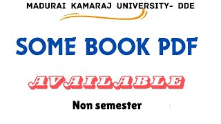 SOME  NON SEMESTER BOOK PDF  AVAILABLE  MKU DDE  APR 24 EXAM [upl. by Amye923]