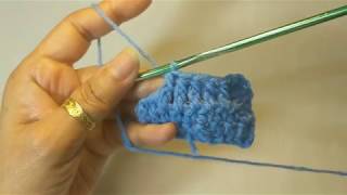 FRONT POST HALF DOUBLE CROCHET fphdc US method [upl. by Aldric]