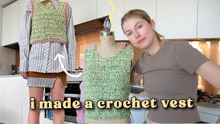 i made a sweater vest for the first time an easy peasy crochet sweater vest [upl. by Rora365]