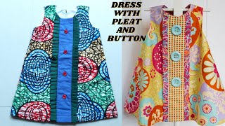 DRESSMAKING WITH PLEAT AND BUTTON  EASY AND FRIENDLY TUTORIAL [upl. by Akla]